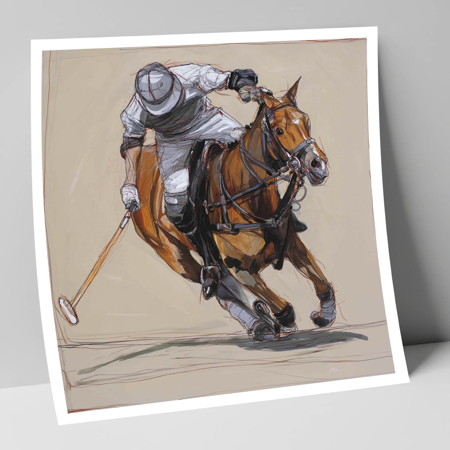 The Decisive Strike polo horse art print