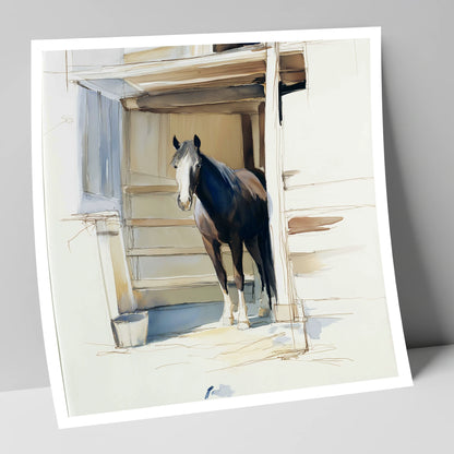 At the Stable Door horse stable art print