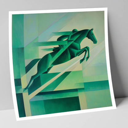 Emerald Momentum show jumping horse art print