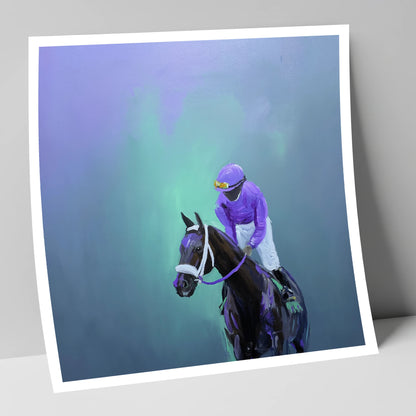 Quiet at the Post racing horse art print