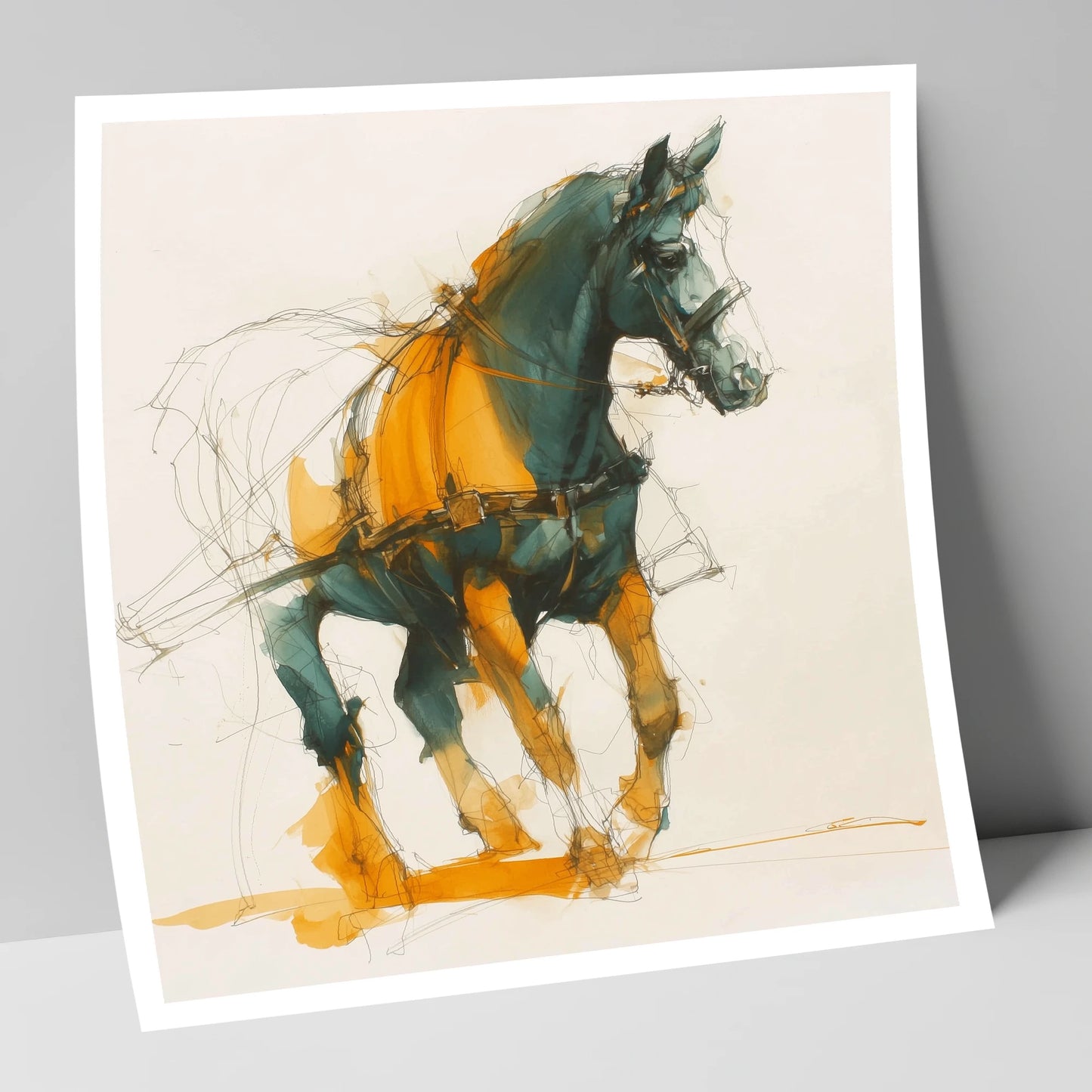 Dynamic Harness Stride working horse art print