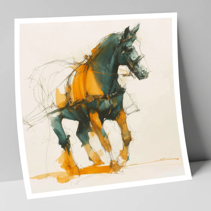 Dynamic Harness Stride working horse art print