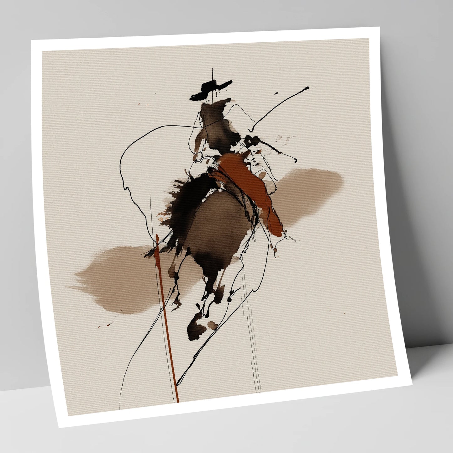 Frontier Ink Silhouette western horse art print