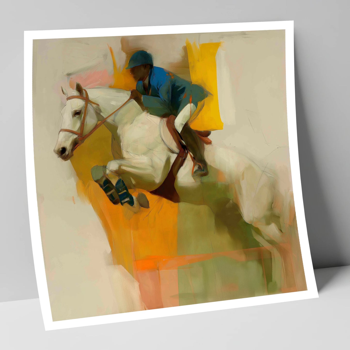 The Moment of Suspension show jumping horse art print