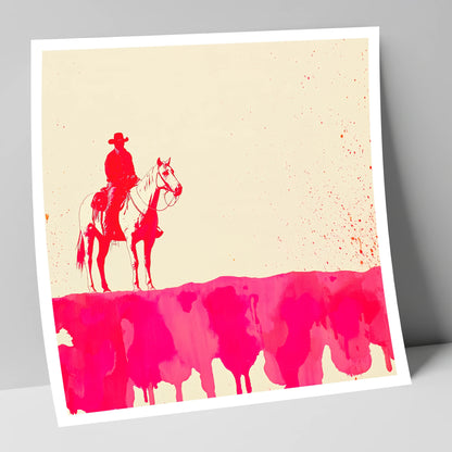 Crimson Frontier western horse art print