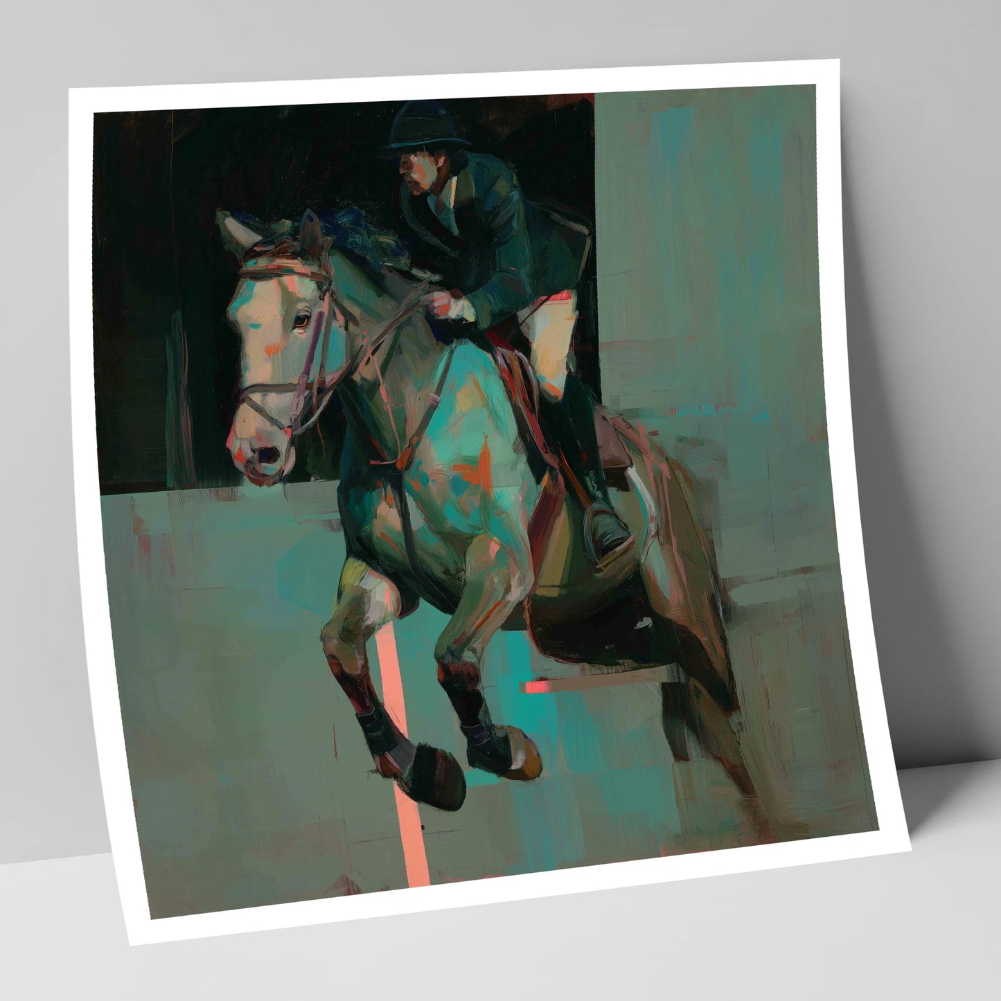 Suspended in Colour show jumping horse art print