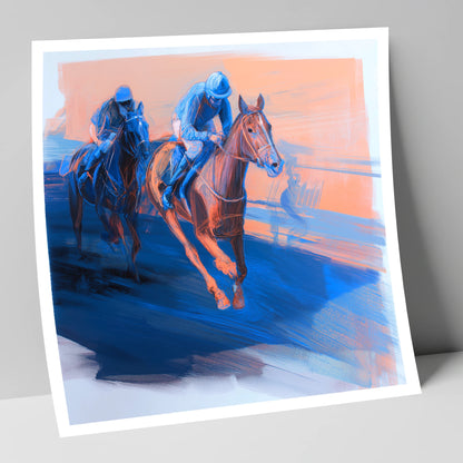 The Blue Furlong racing horse art print