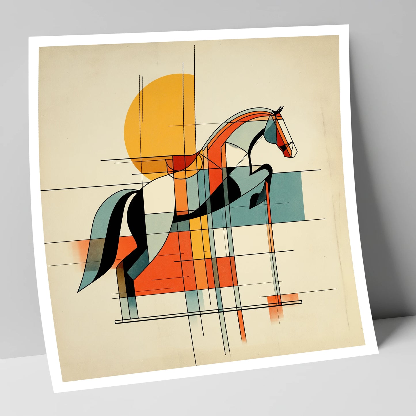 Structured Flight show jumping horse art print
