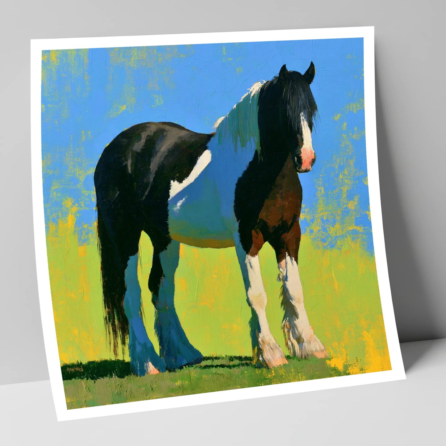 Piebald Cob in Summer Sun horse breed art print