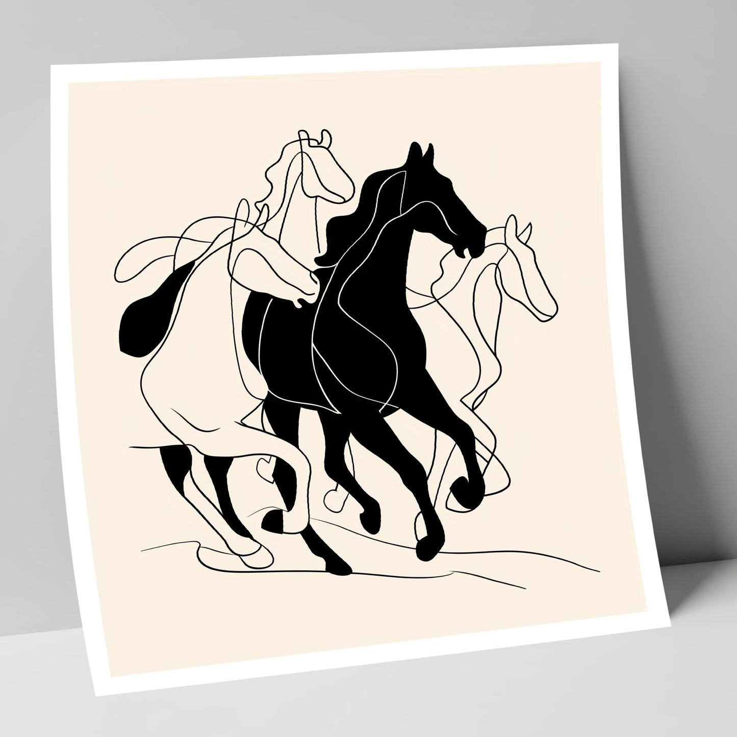 Synchronised Strides wild horses art print