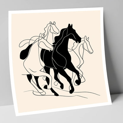 Synchronised Strides wild horses art print