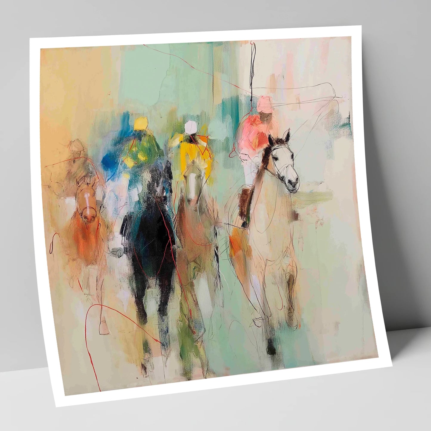 Thundering Silhouettes racing horse art print