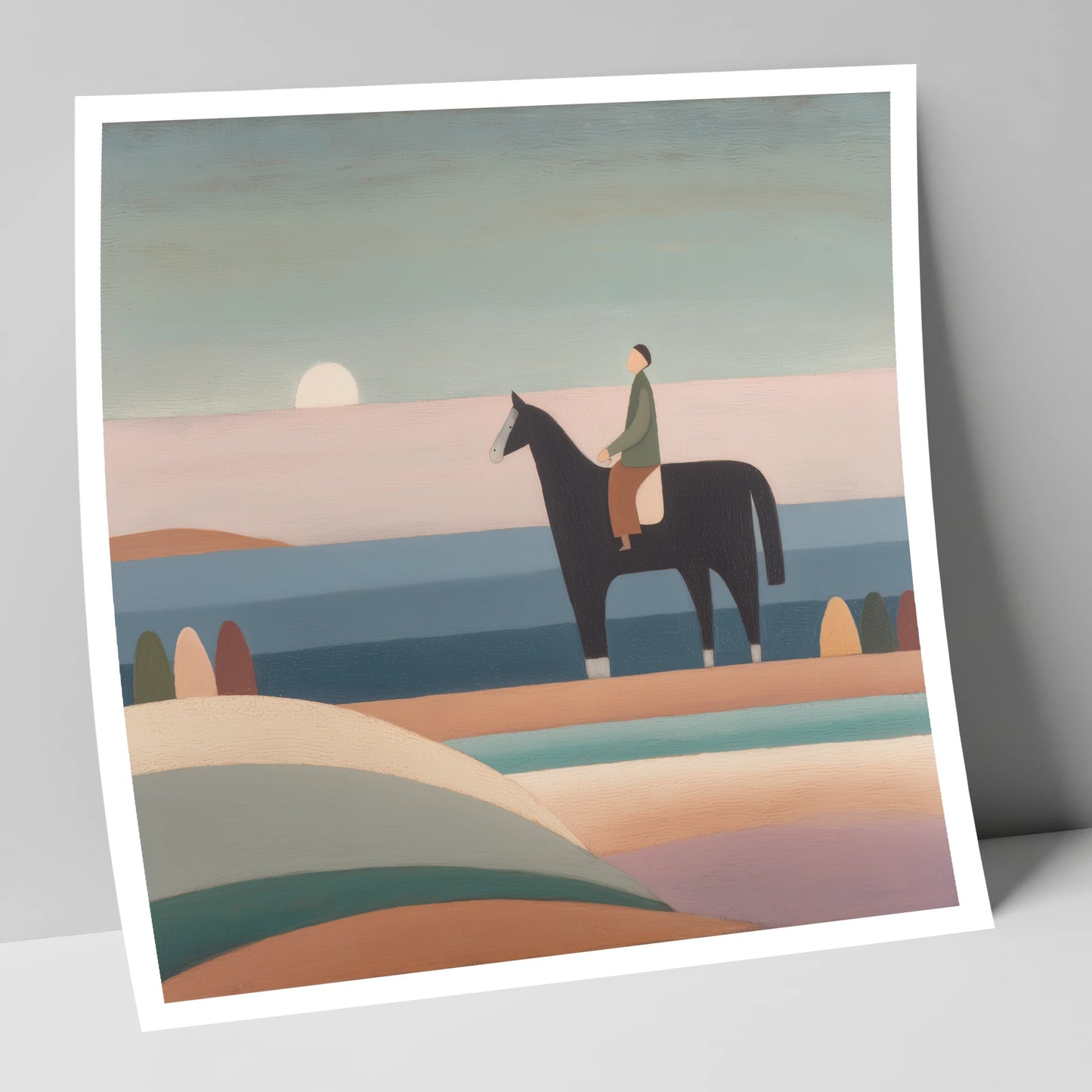 Tranquil Beach Hack beach horse art print