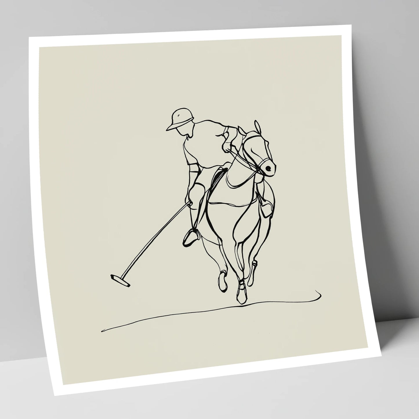 The Elegant Chukka polo horse art print