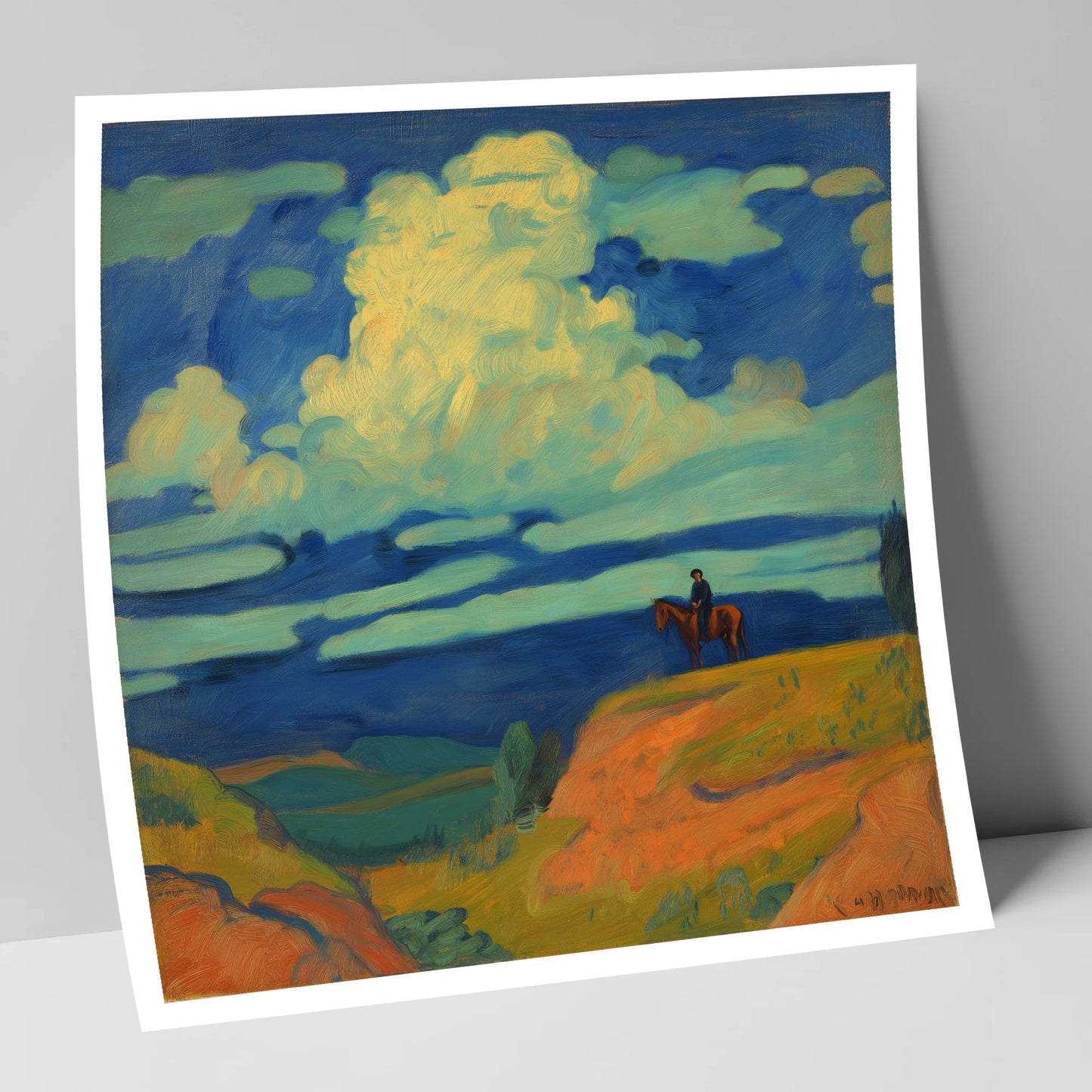 Beneath Billowing Skies horse landscape art print