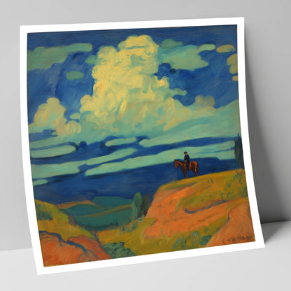 Beneath Billowing Skies horse landscape art print