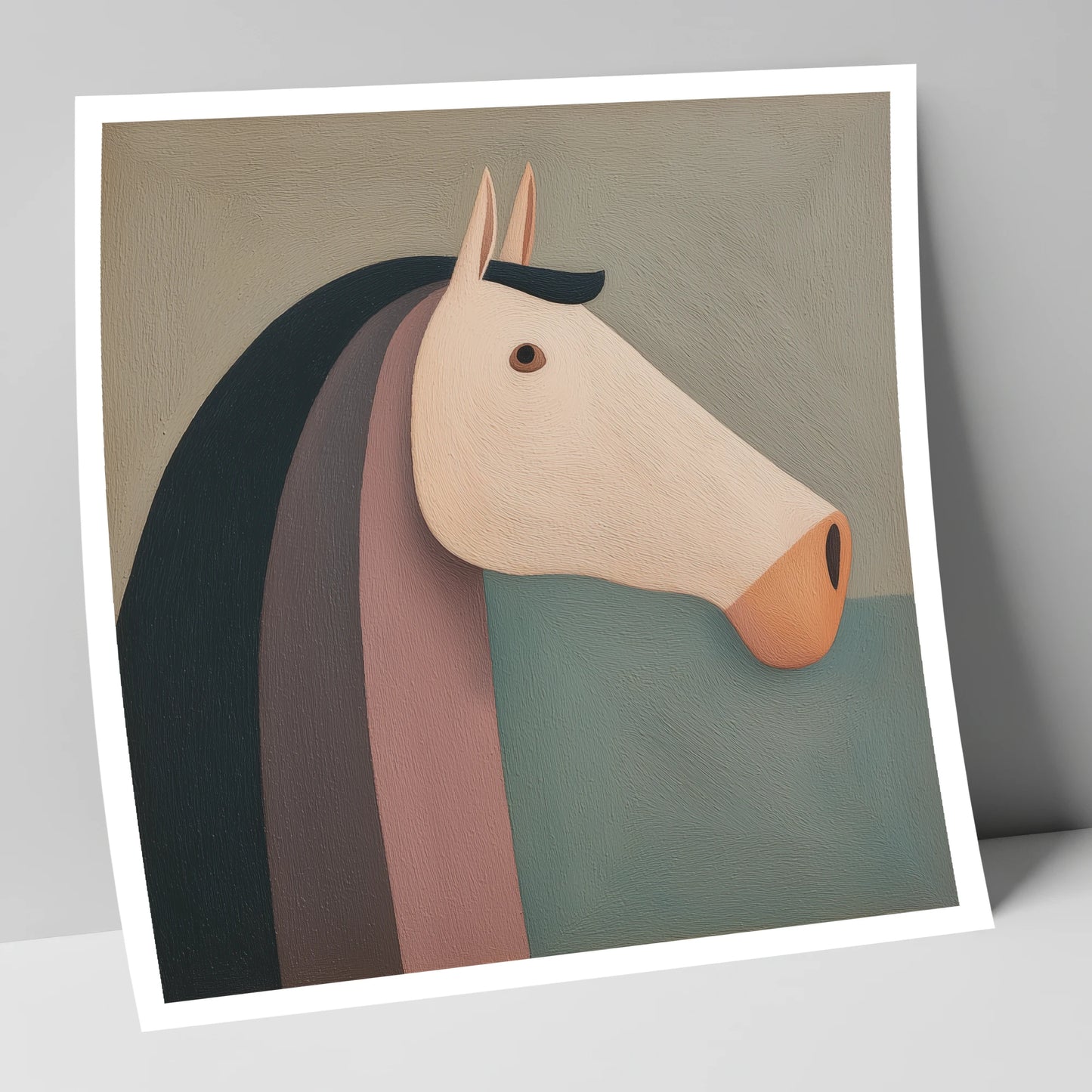 Earthy Equine Profile horse portrait art print