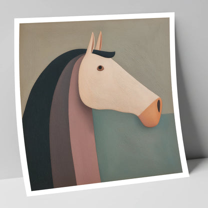 Earthy Equine Profile horse portrait art print