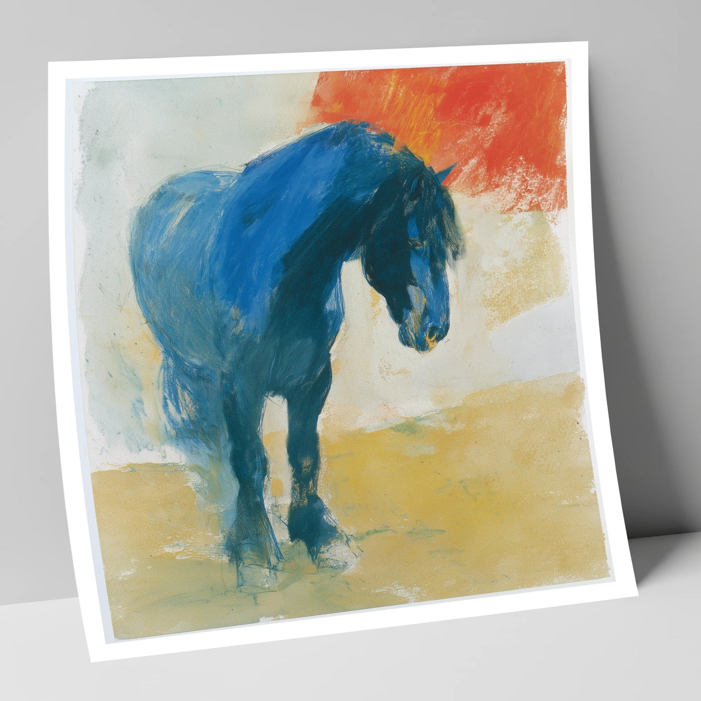 Vivid Cobalt Heavy Horse horse breed art print