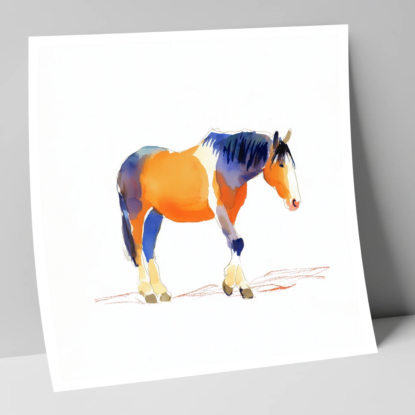 Vivid Working Stance working horse art print