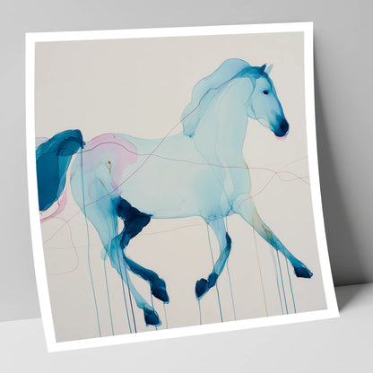 Fluid Azure Grace horse breed art print