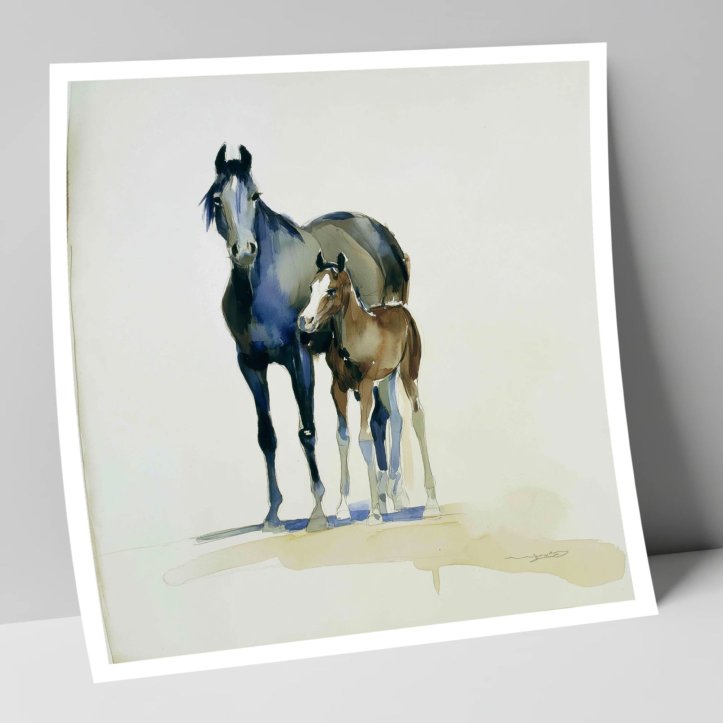 Watchful Bond mare & foal art print
