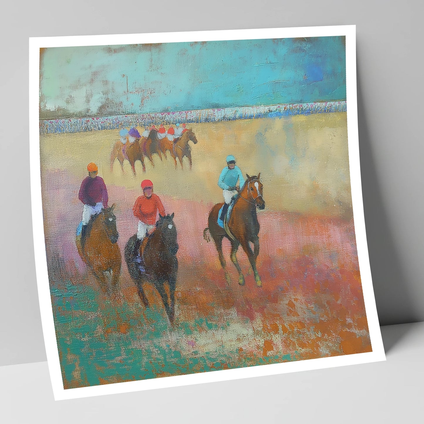 Silks Across the Furlong racing horse art print