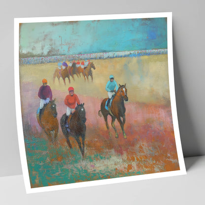 Silks Across the Furlong racing horse art print