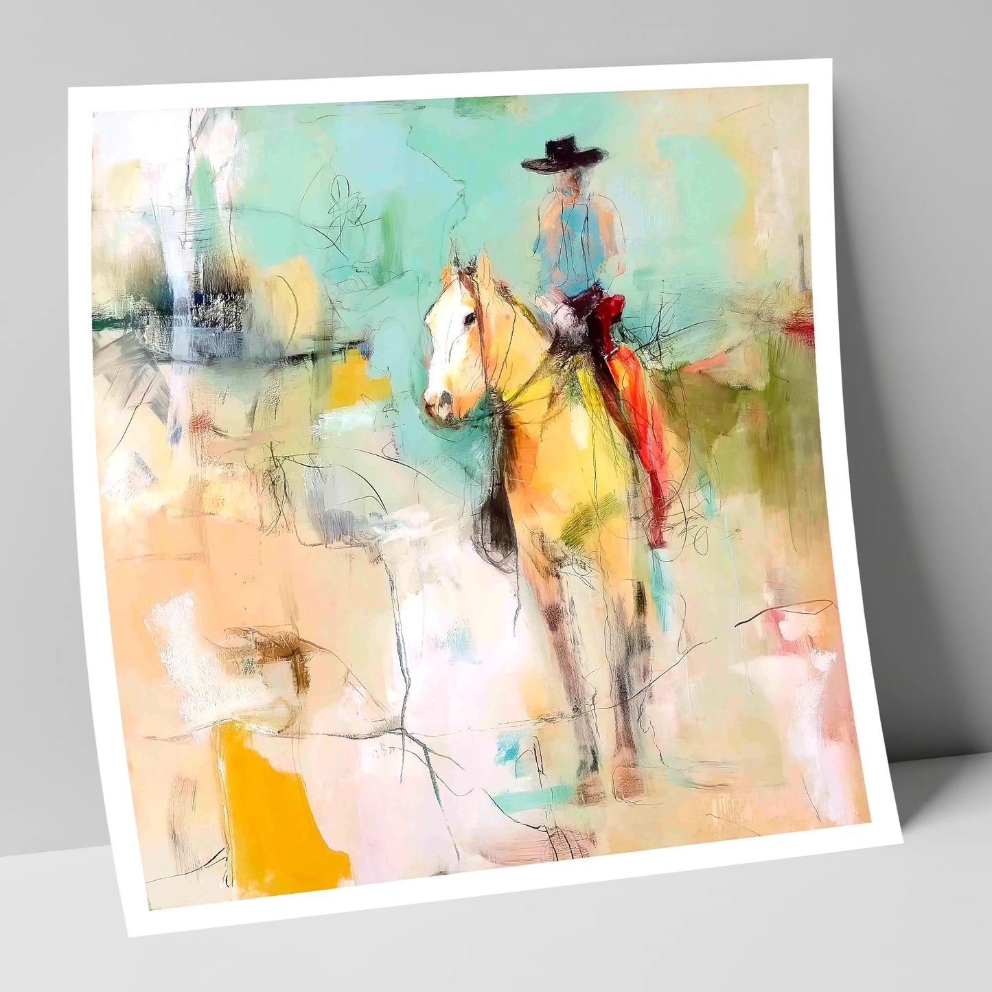 Painted Western Silhouette western horse art print
