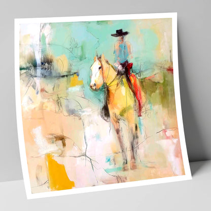 Painted Western Silhouette western horse art print