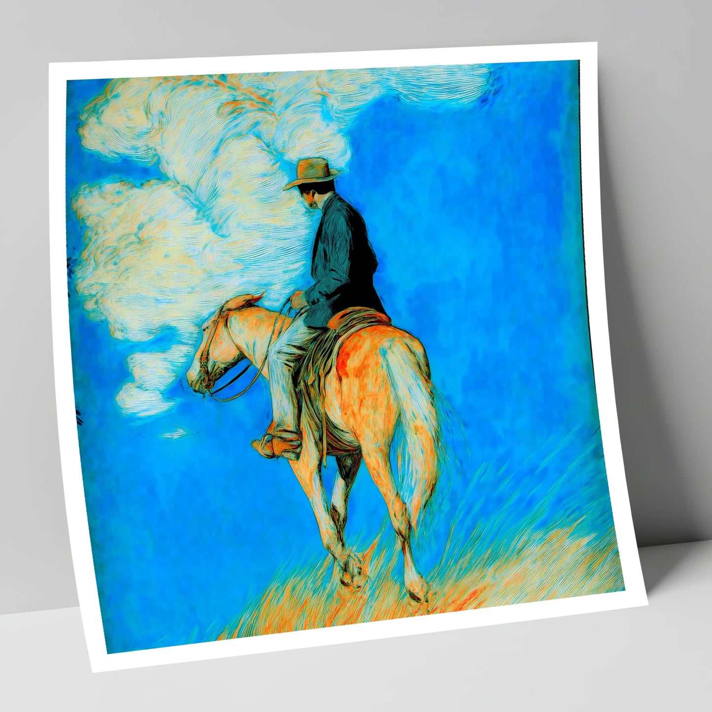 Vivid Western Horizon western horse art print