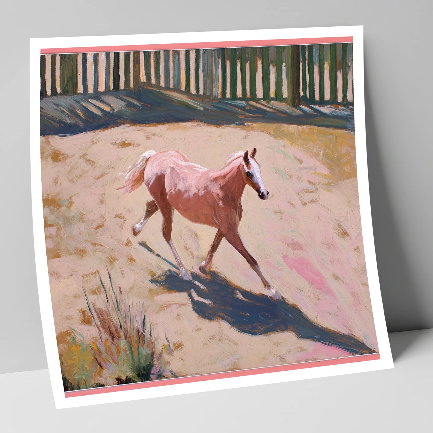 Sunlit Arena Stride horse breed art print