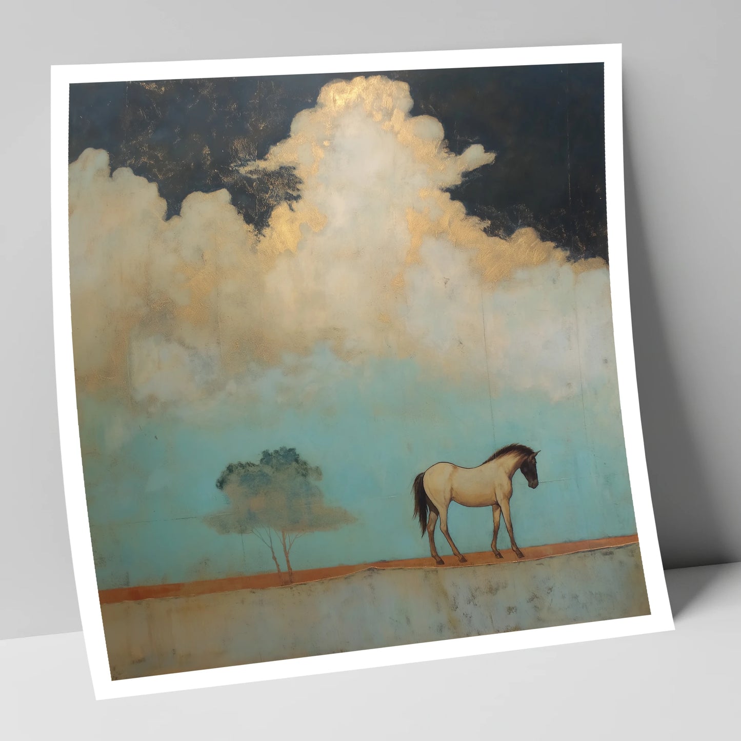 Beneath the Gilded Cloud horse landscape art print