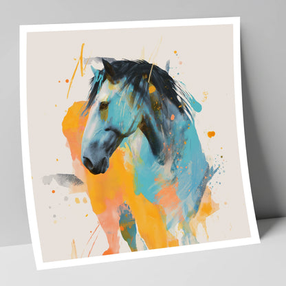 Azure Spirit horse portrait art print