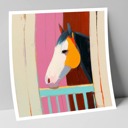 Over the Turquoise Door horse stable art print