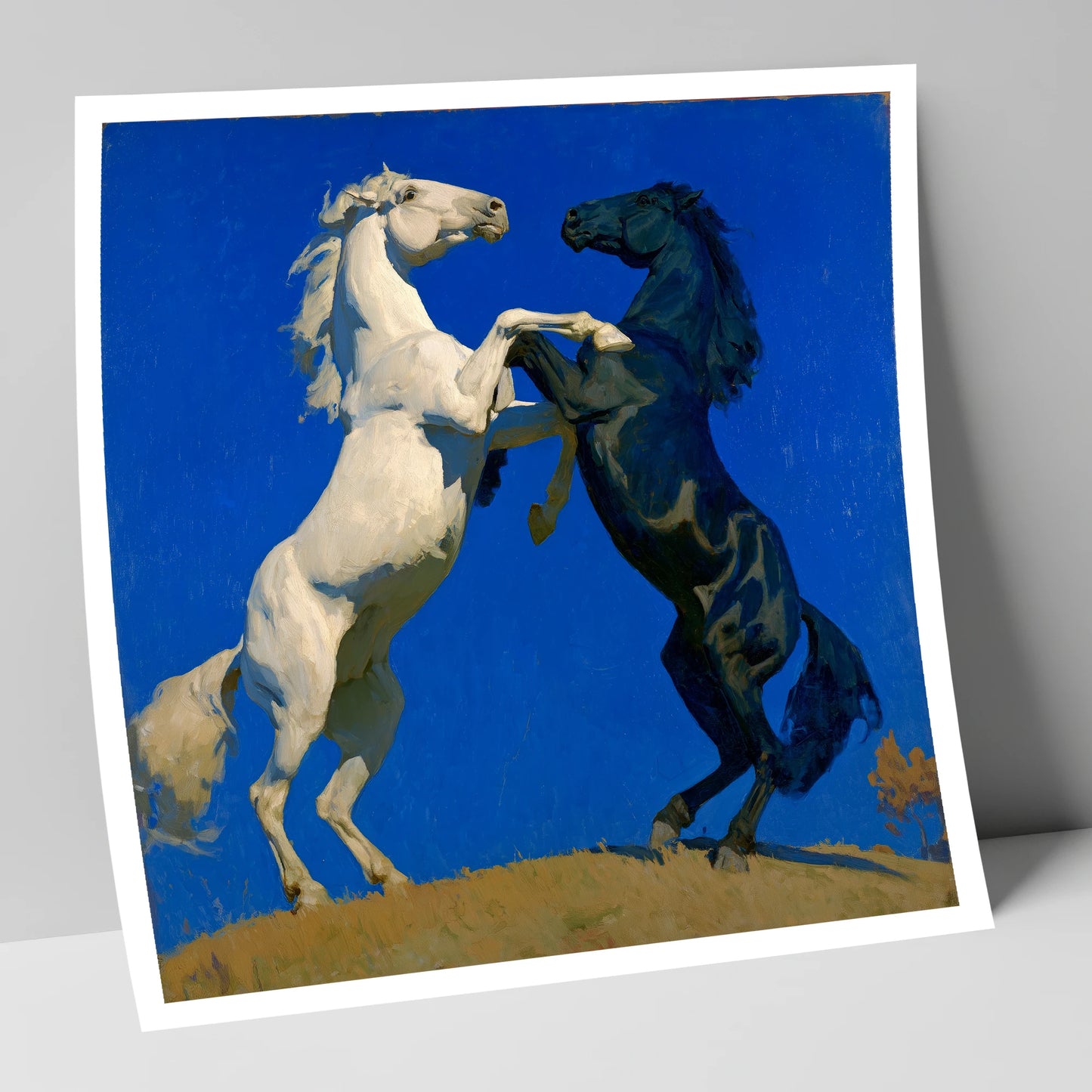 Cobalt Sky Stallions wild horses art print