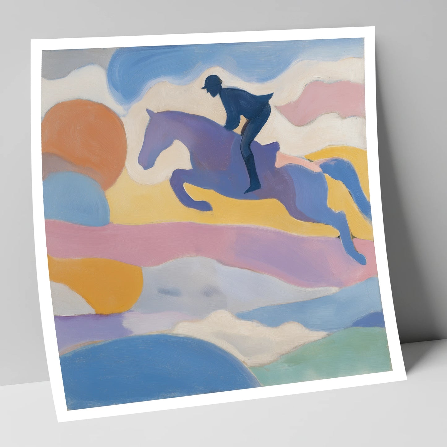 Pastel Flight show jumping horse art print