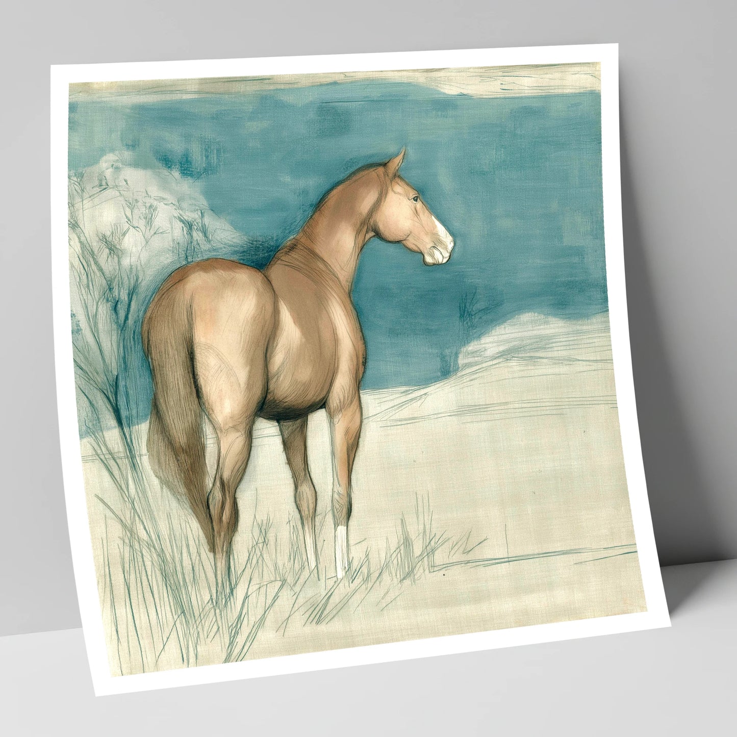The Quiet Glance horse portrait art print