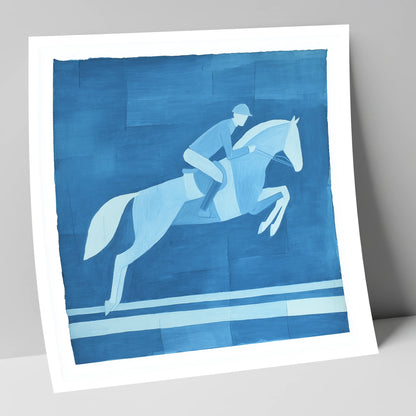 Azure Flight show jumping horse art print