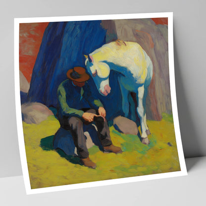 Vivid Companionship horse & rider art print