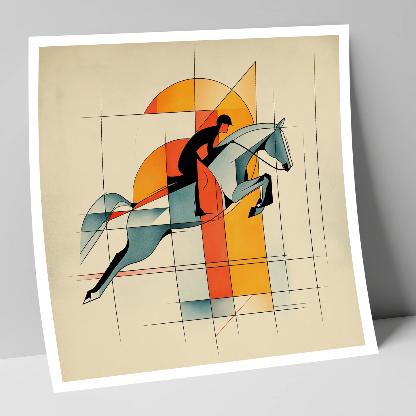 Precision in Flight show jumping horse art print