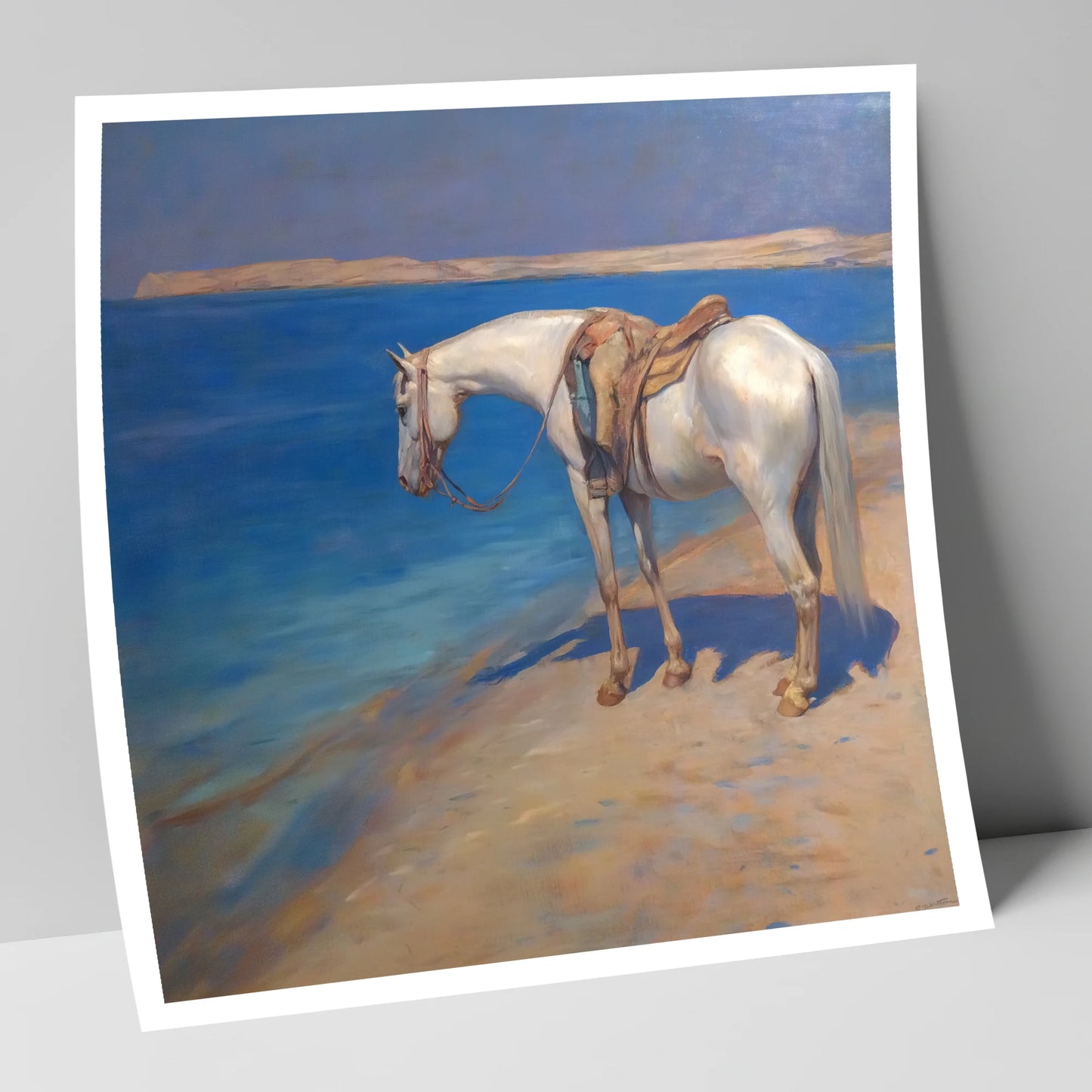 The Patient Grey horse landscape art print