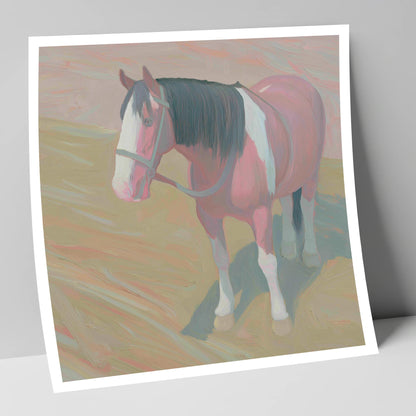 The Gentle Skewbald working horse art print
