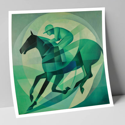 Emerald Rhythm racing horse art print
