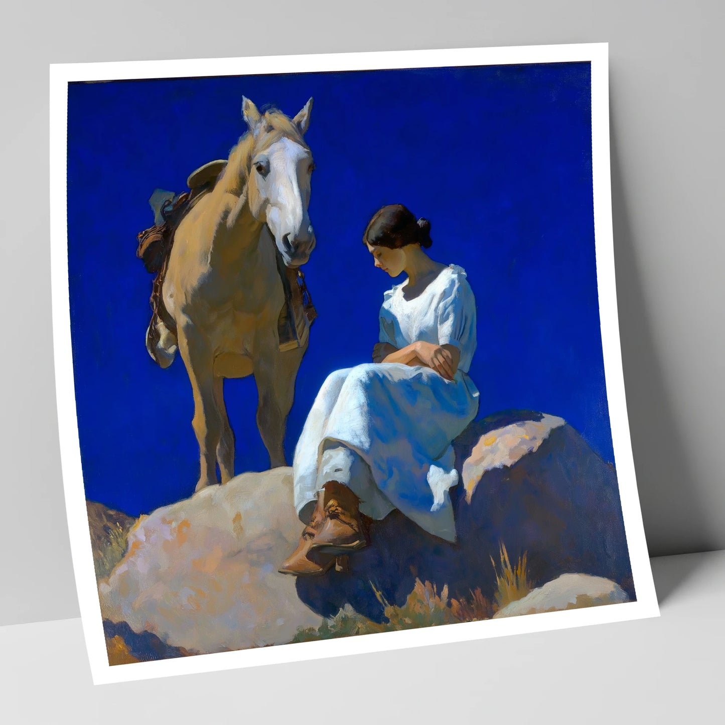 Beneath Azure Skies horse & rider art print