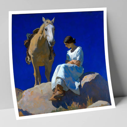 Beneath Azure Skies horse & rider art print