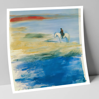 Coastal Solitude beach horse art print