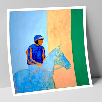 Stillness In The Saddle racing horse art print