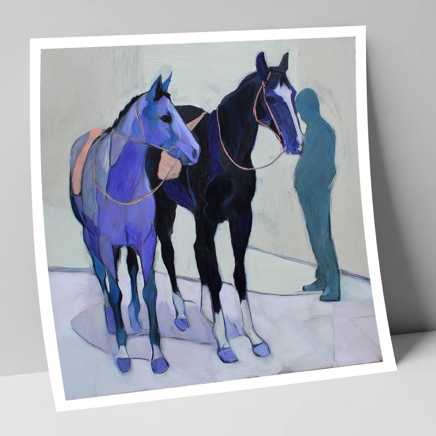 Shadows of the Yard racing horse art print