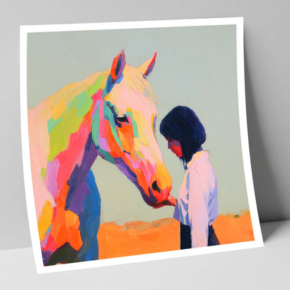Vivid Connection horse & rider art print